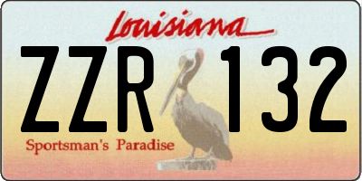 LA license plate ZZR132