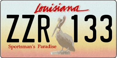 LA license plate ZZR133