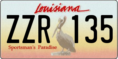 LA license plate ZZR135