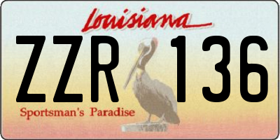 LA license plate ZZR136