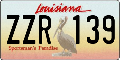 LA license plate ZZR139