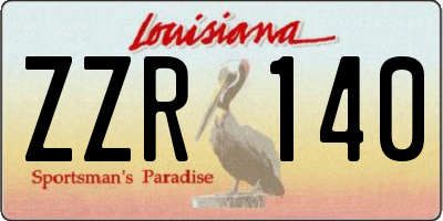 LA license plate ZZR140