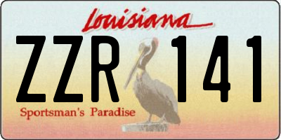 LA license plate ZZR141