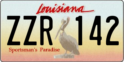 LA license plate ZZR142