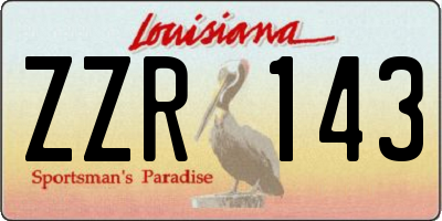 LA license plate ZZR143