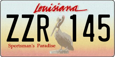 LA license plate ZZR145
