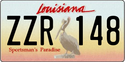 LA license plate ZZR148