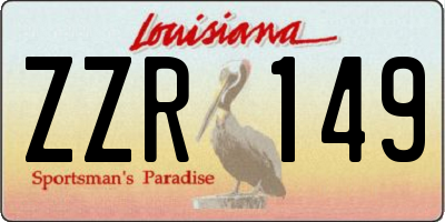 LA license plate ZZR149