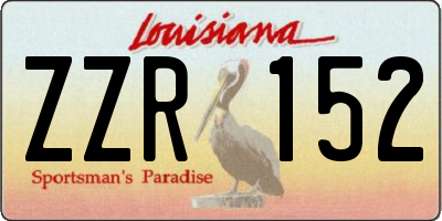 LA license plate ZZR152