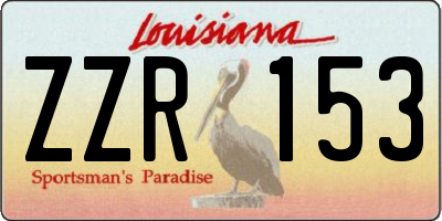 LA license plate ZZR153