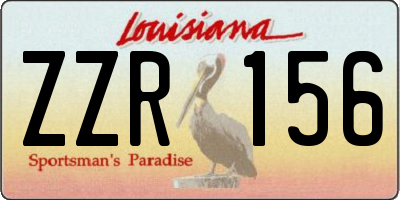 LA license plate ZZR156