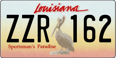 LA license plate ZZR162