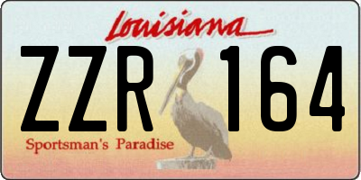 LA license plate ZZR164