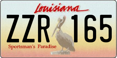 LA license plate ZZR165