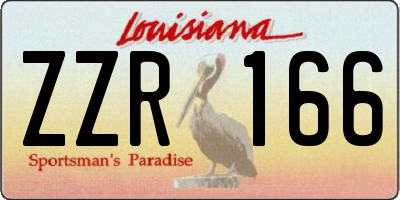 LA license plate ZZR166
