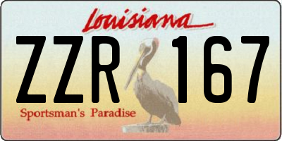 LA license plate ZZR167