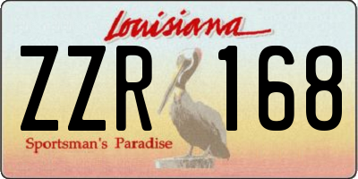 LA license plate ZZR168