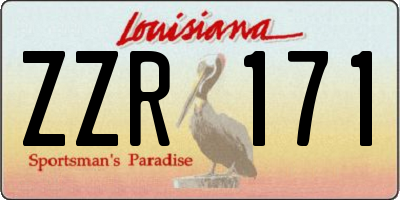 LA license plate ZZR171