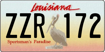 LA license plate ZZR172