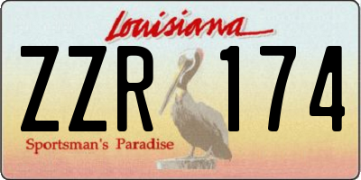 LA license plate ZZR174