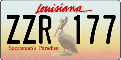 LA license plate ZZR177