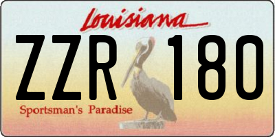 LA license plate ZZR180