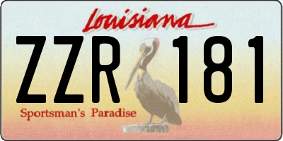 LA license plate ZZR181
