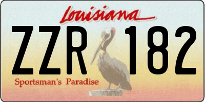 LA license plate ZZR182