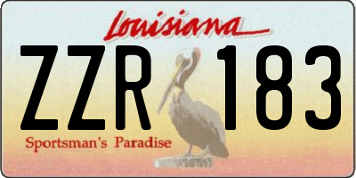 LA license plate ZZR183