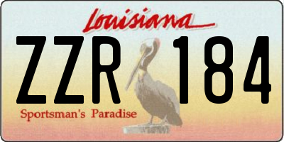 LA license plate ZZR184