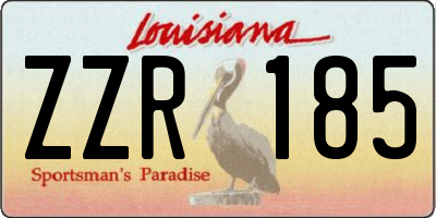 LA license plate ZZR185
