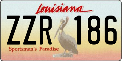 LA license plate ZZR186