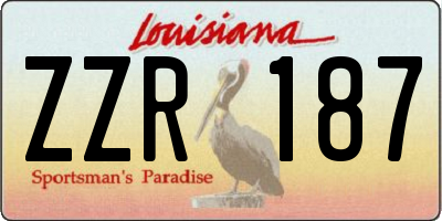 LA license plate ZZR187