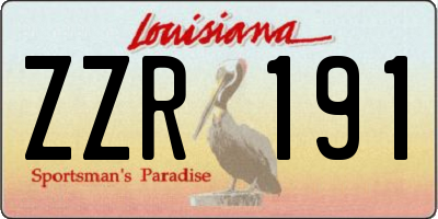 LA license plate ZZR191