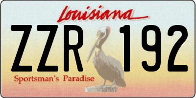 LA license plate ZZR192