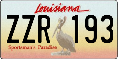 LA license plate ZZR193