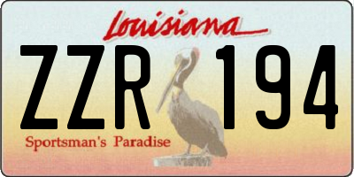 LA license plate ZZR194