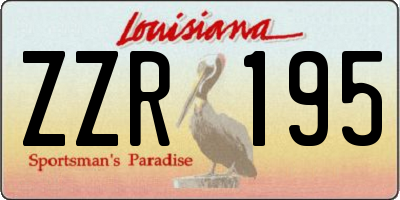 LA license plate ZZR195