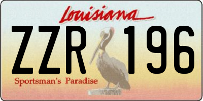 LA license plate ZZR196