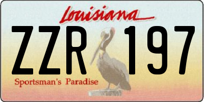 LA license plate ZZR197