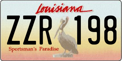 LA license plate ZZR198