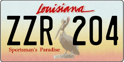 LA license plate ZZR204