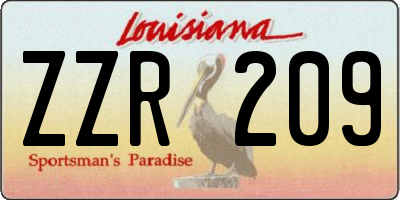 LA license plate ZZR209