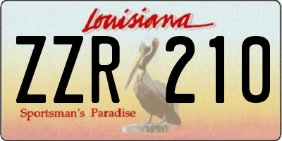 LA license plate ZZR210