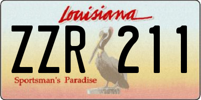 LA license plate ZZR211