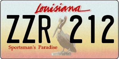 LA license plate ZZR212