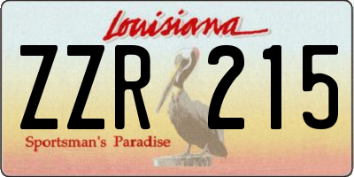 LA license plate ZZR215