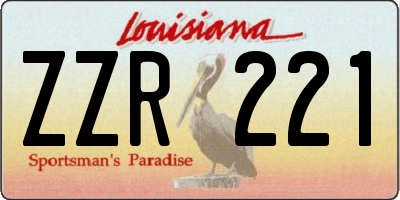 LA license plate ZZR221