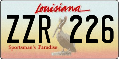 LA license plate ZZR226