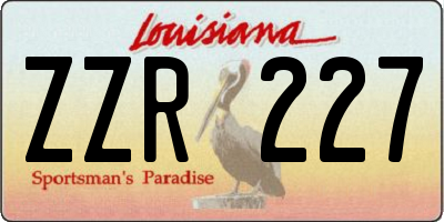 LA license plate ZZR227